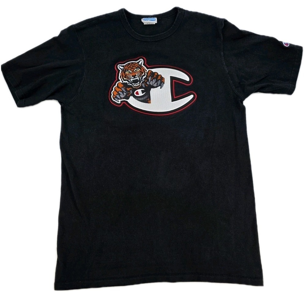 Champion Shirt  Vintage 90s 00s Tiger Embroidered‎ Logo Tee Size Large Y2K